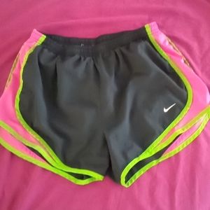 Nike Running Shorts Size Medium Black, Pink and Green